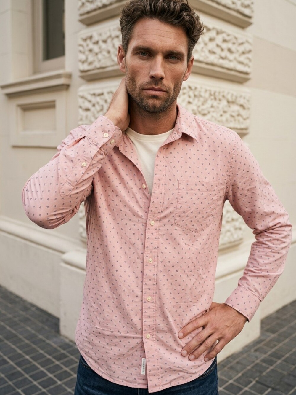Goodfellow Northrop Shirt Large Pink Button Down Stretch Oxford Casual Dress